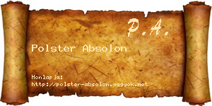 Polster Absolon névjegykártya